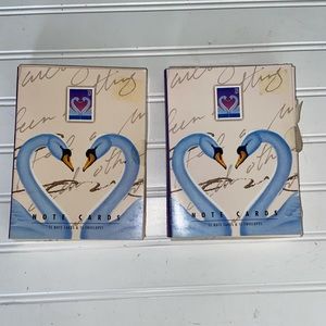 Lot of 2 Boxes 15 Notecards & Envelopes Each USPS Swan New in Package 6 x 4.5"
